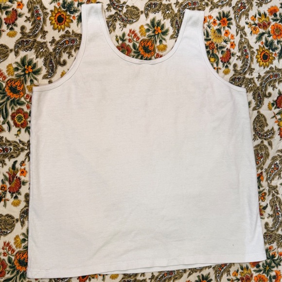 Vtg PEANUTS Snoopy Jamaica Graphic Tank Top XL White Beach Vacation - Picture 9 of 10